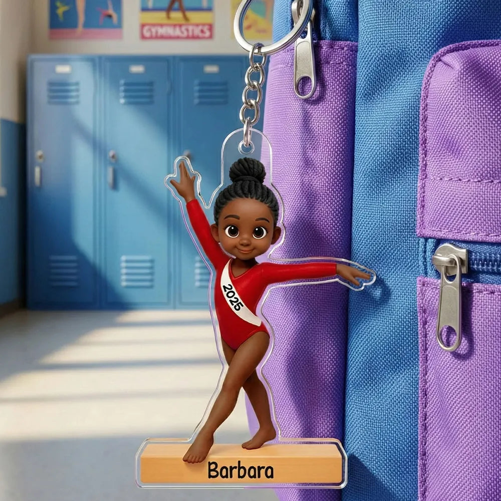 Personalized Gymnast Keychain for Kids - Custom Name and Year Keychain MagicInPrints