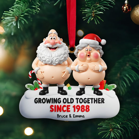 Growing Old Couple Ornament - Personalized Funny Gifts For Couple Ornament MagicInPrints