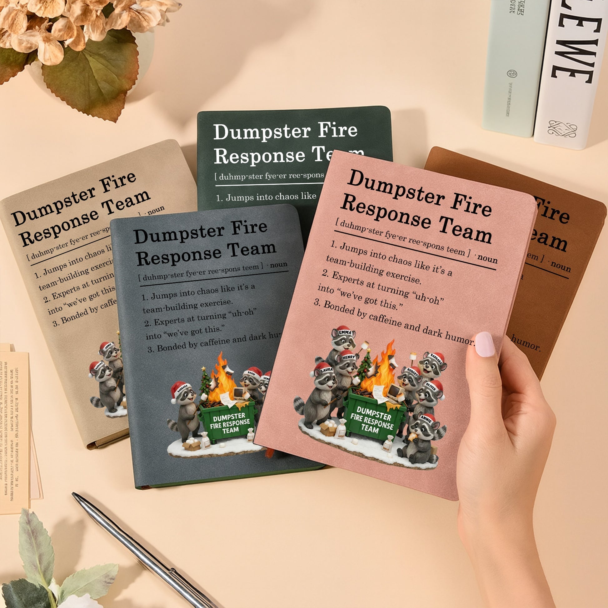Funny Notebook for Team Building - Dumpster Fire Response Team Humor Gift Stationery MagicInPrints