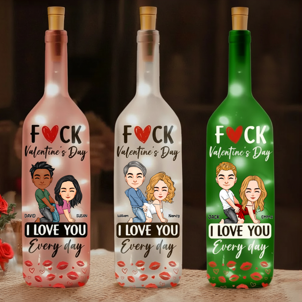 Custom LED Wine Bottle Lamp for Couples - Romantic Everyday Gift Lamp MagicInPrints