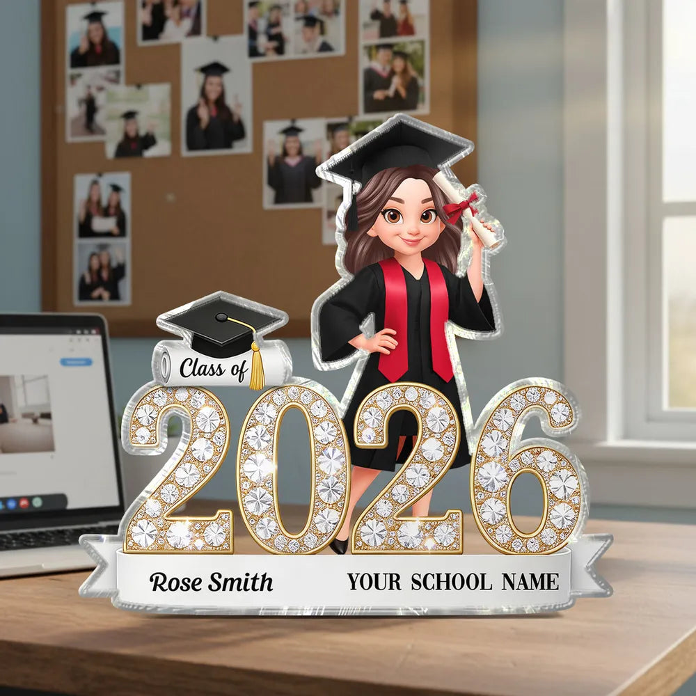 Personalized Graduation Plaque Class of 2026 for Students - Custom School Name Gift Plaque MagicInPrints