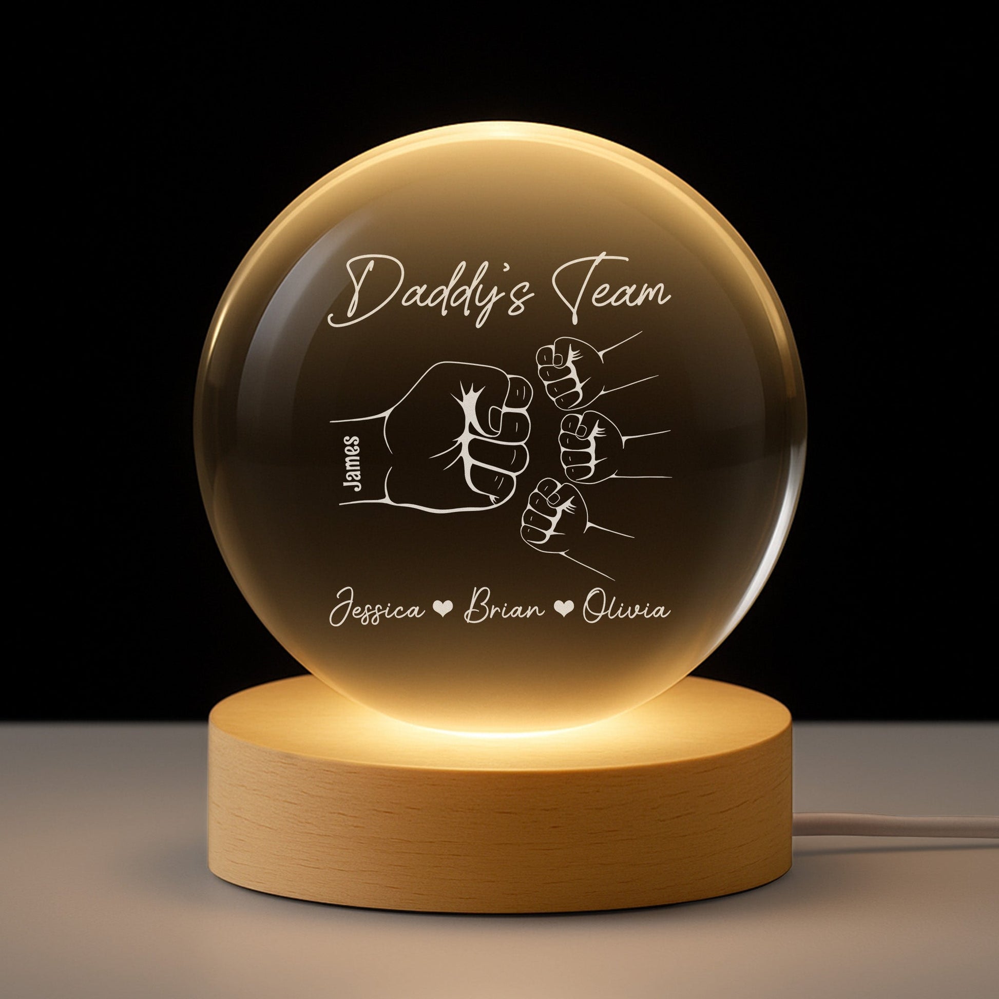Personalized LED Night Light for Dad - Custom Family Names - Father's Day Gift Lamp MagicInPrints