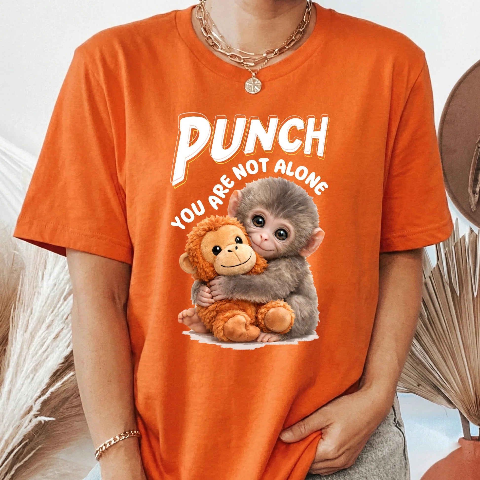 Funny Graphic T-Shirt for Adults - Team Punch Monkey Design Cloth MagicInPrints