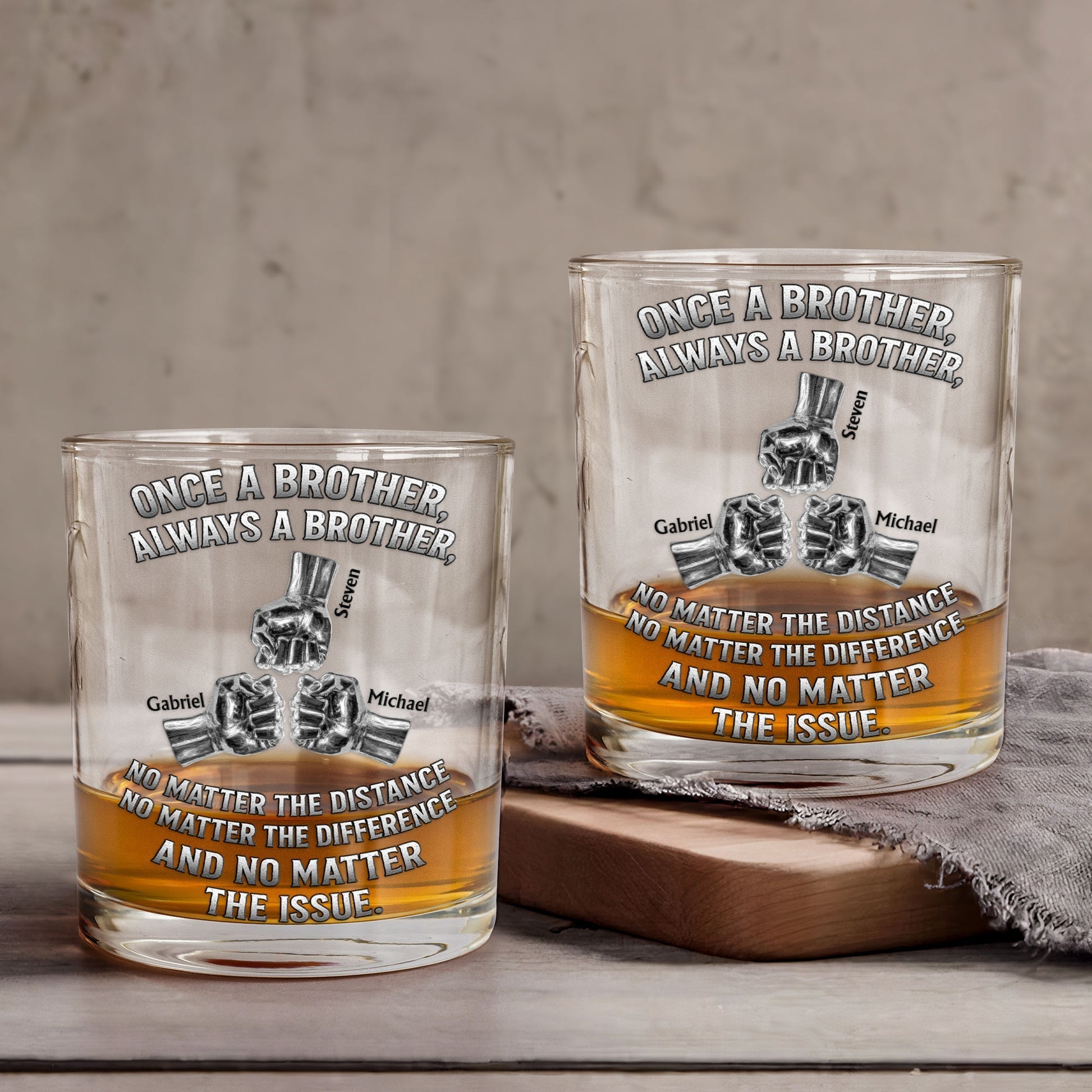 Personalized Whiskey Glass for Brothers - Sentimental Gift for Friendship Cup MagicInPrints