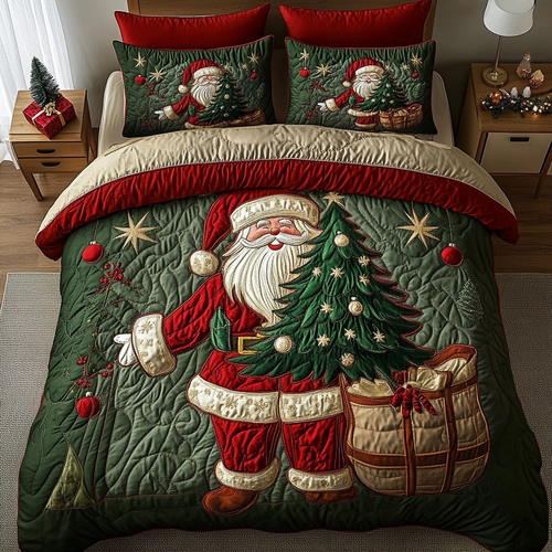 Bring Home the Joy – Quilted Bedding Set – Gift for Christmas Lovers Quilted Bedding Set V2 MagicInPrints