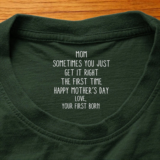 Personalized Mother's Day T-Shirt for Mom - First Born Sentiment Cloth MagicInPrints
