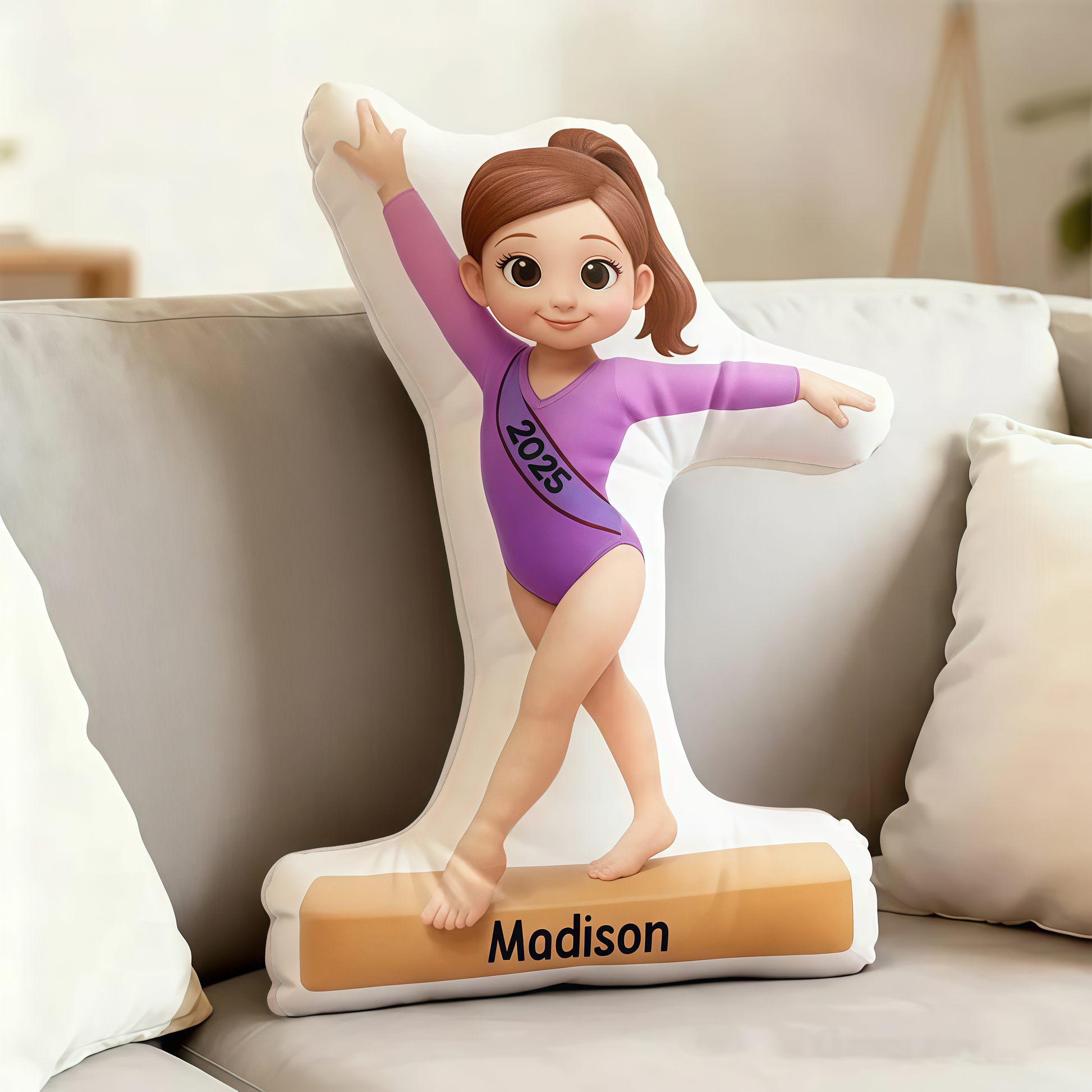 Personalized Gymnastics Pillow for Kids - Custom Name Gift Pillow MagicInPrints