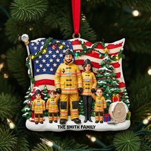 Load image into Gallery viewer, &quot;Celebrate Heroes with Custom Love&quot; - Pride Firefighter Christmas Ornament - Personalized Gifts for Family Ornament MagicInPrints
