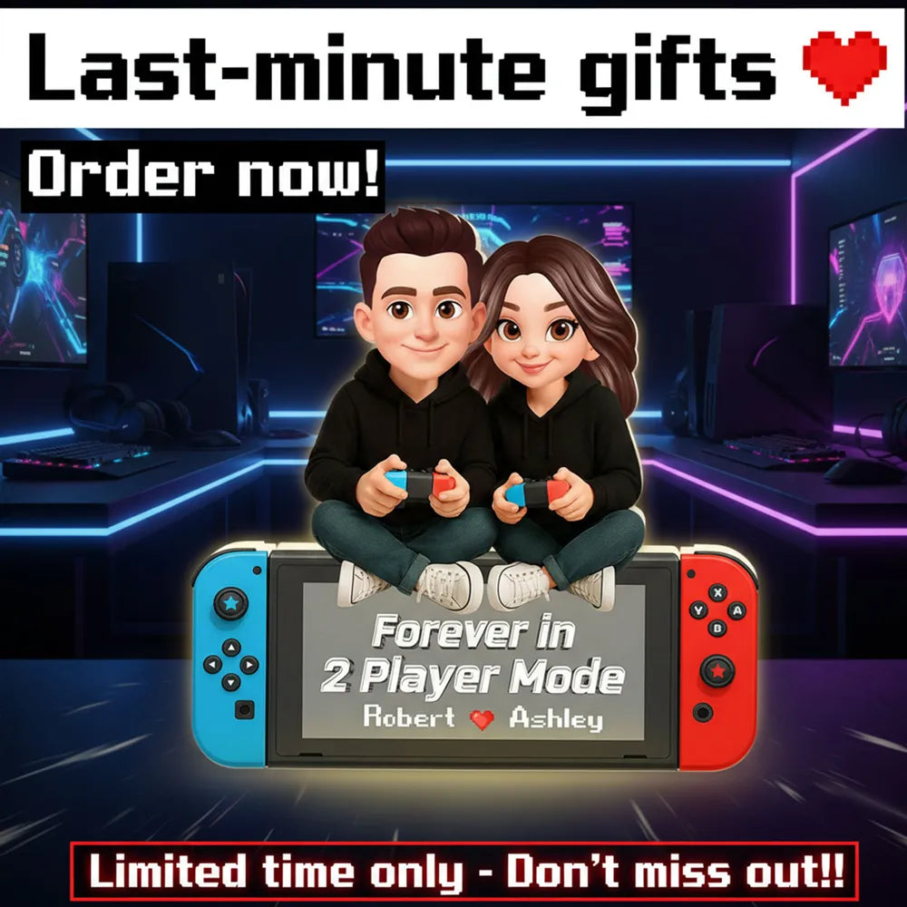 Custom Couple Gaming Figurine - Personalized Gamer Gift for Partners Plaque MagicInPrints