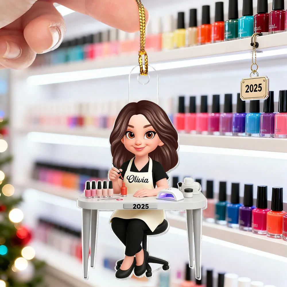 Custom Nail Technician Keychain for Nail Artists - Personalized Gift Keychain MagicInPrints