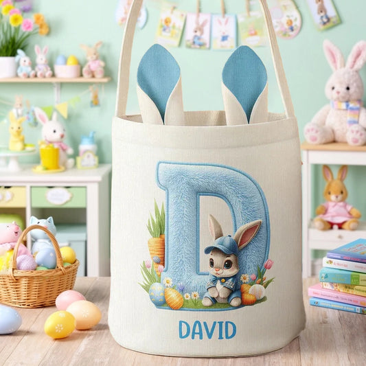 Personalized Easter Bunny Tote Bag for Kids - Custom Name Gift Bag MagicInPrints