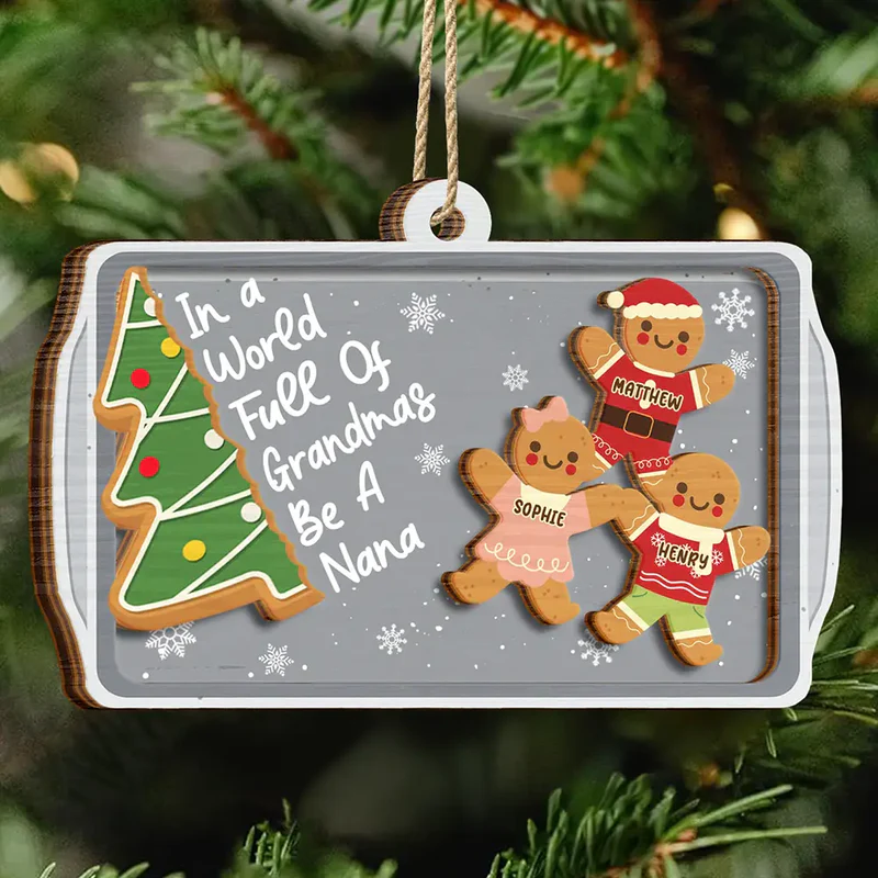 Personalized Christmas Ornament for Nana - Gingerbread Family Decoration Ornament MagicInPrints