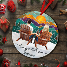 Load image into Gallery viewer, Together is a Beautiful Place to Be – Personalized Custom Shaped Mirror Ornament – Gift for Couples Mirror Ornament MagicInPrints
