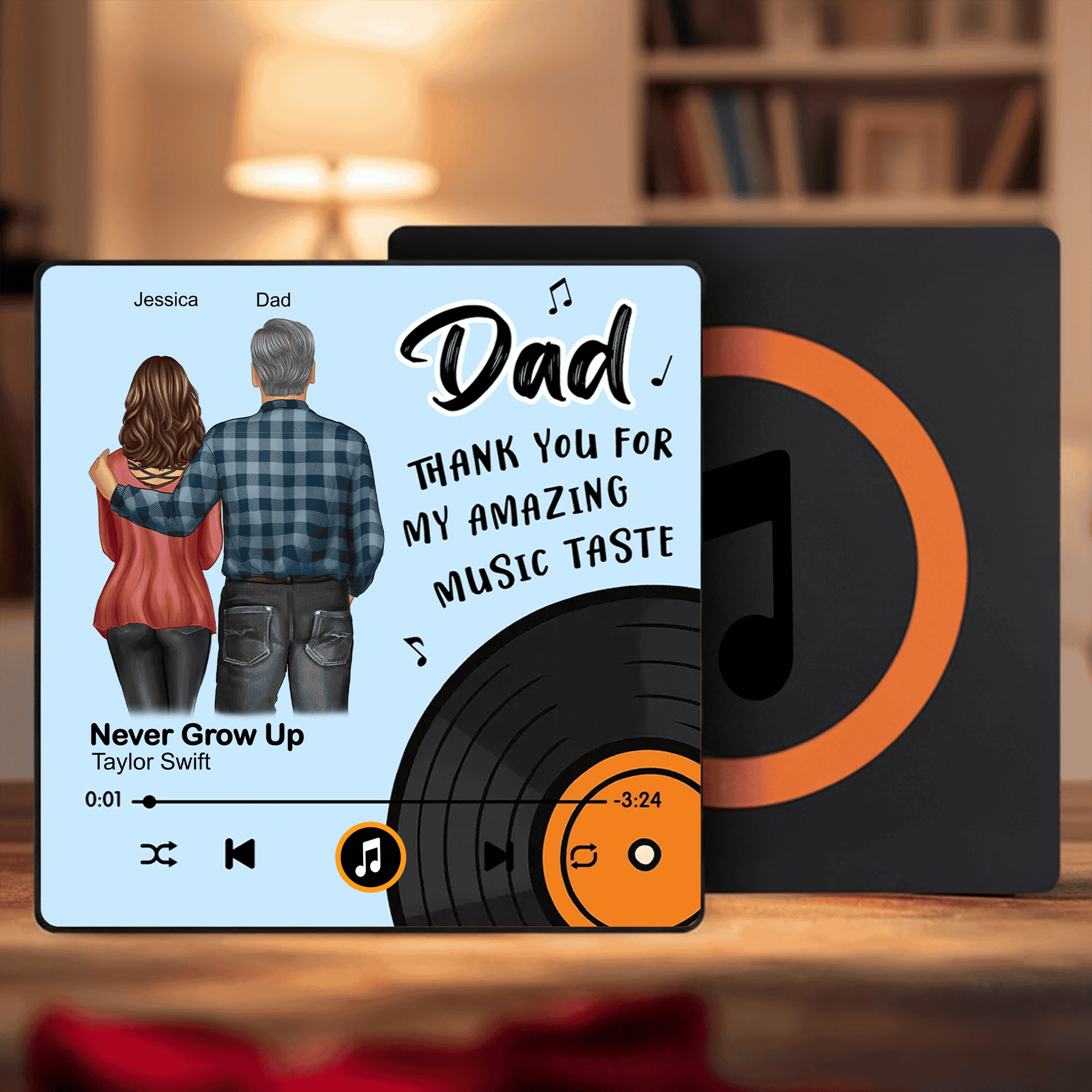 Personalized Music Plaque for Dad - Custom Father's Day Gift Fridge Magnet MagicInPrints