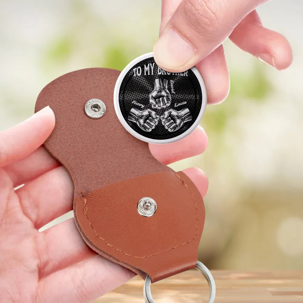 Personalized Leather Keychain for Brother - Sentimental Gift for Sibling Keychain MagicInPrints