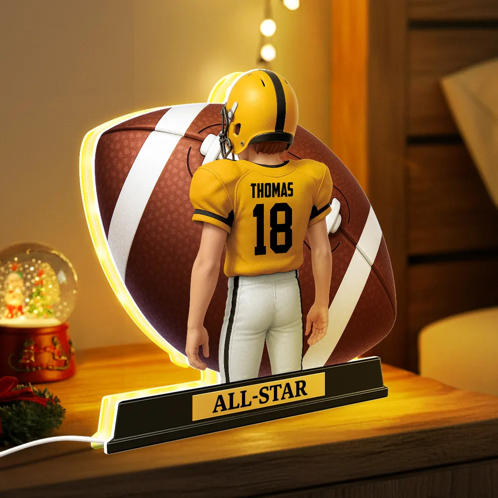 Custom Football Player Figurine with Personalized Jersey - Perfect Gift for Sports Fans Plaque MagicInPrints