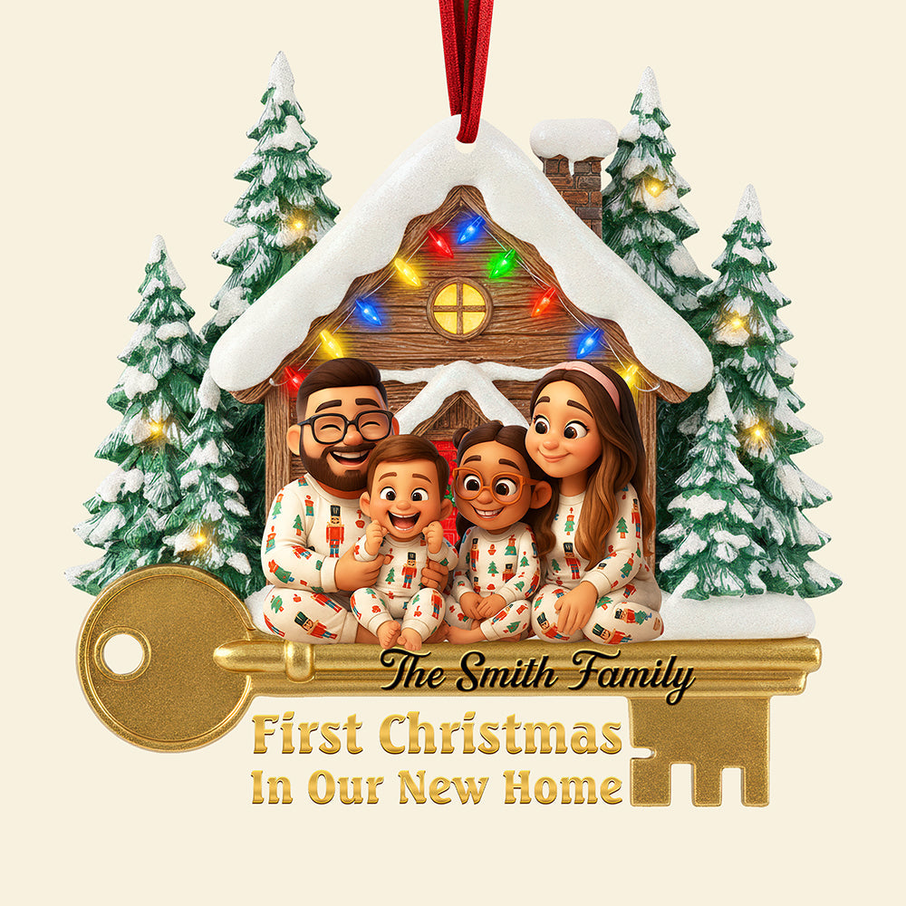 Family Housewarming Christmas Ornament - Custom Photo Gifts For Family Ornament MagicInPrints