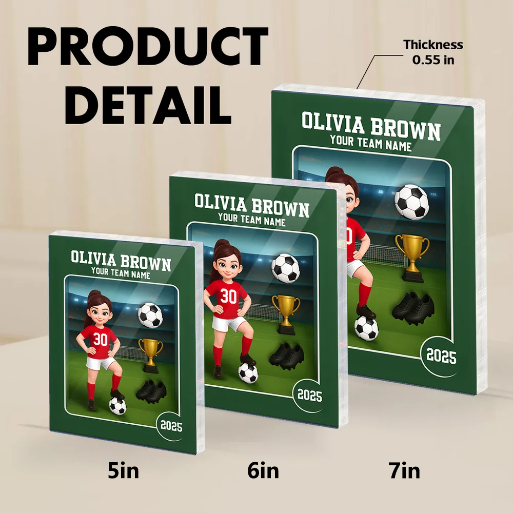 Personalized Soccer Player Acrylic Plaque for Kids - Custom Team Gift Plaque MagicInPrints