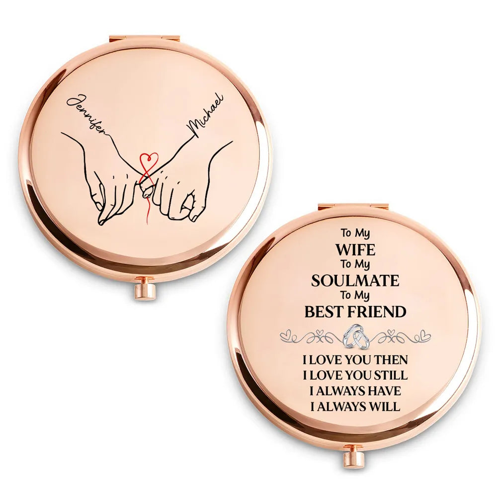 Personalized Compact Mirror for Wife - Engraved Message for Anniversary Gift Beauty Tools MagicInPrints