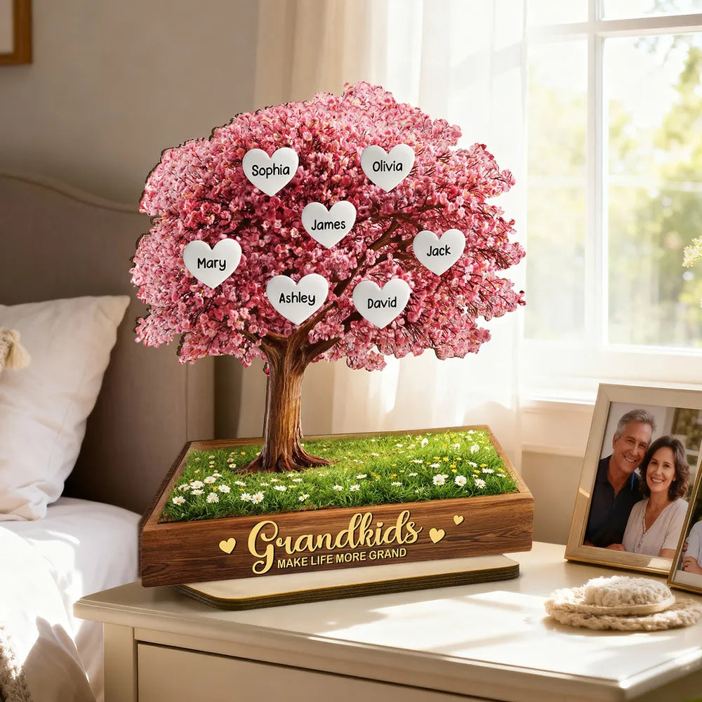 Personalized Family Tree Sculpture for Grandparents - Heartfelt Gift Plaque MagicInPrints