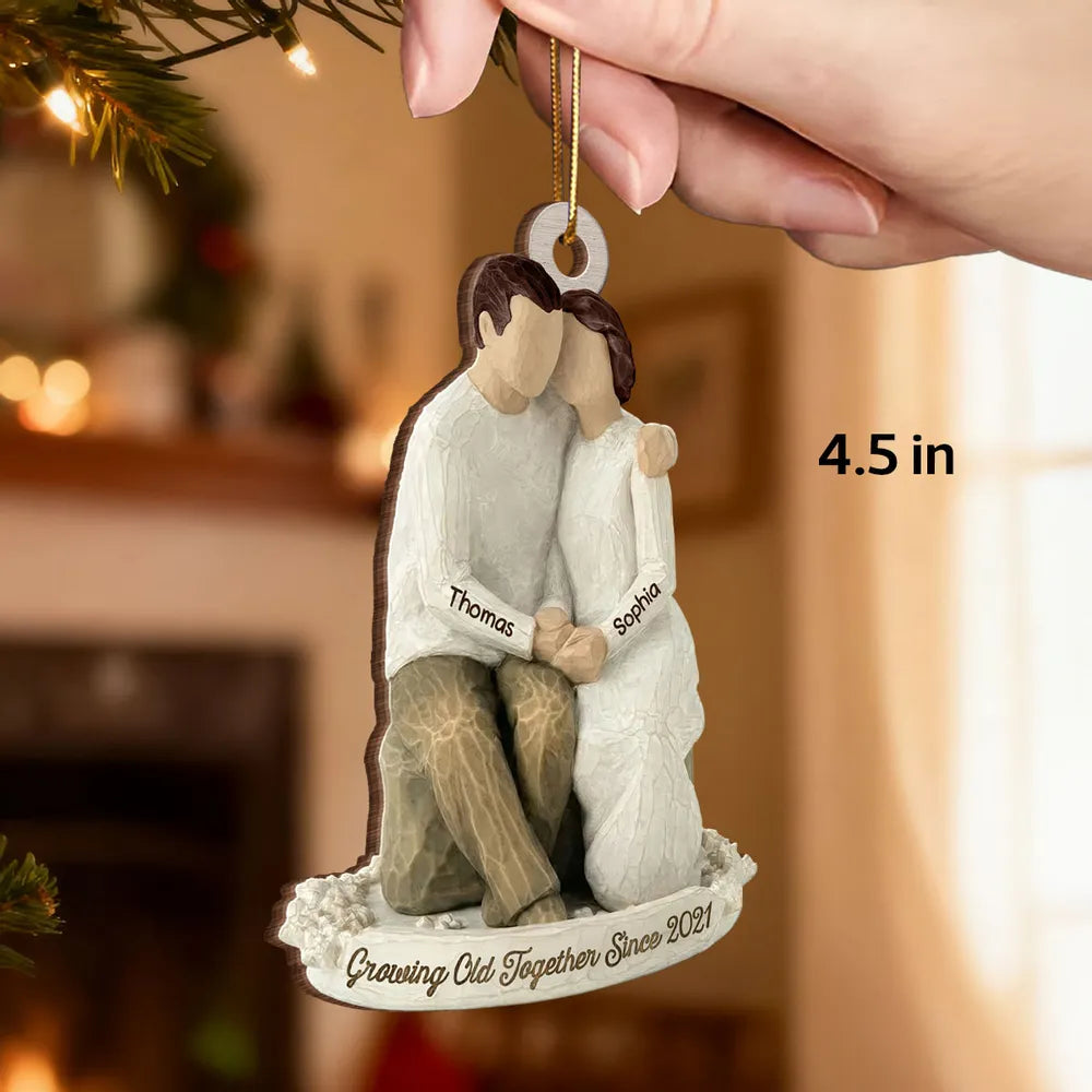 Personalized Couple Ornament for Anniversary - Growing Old Together Keepsake Ornament MagicInPrints