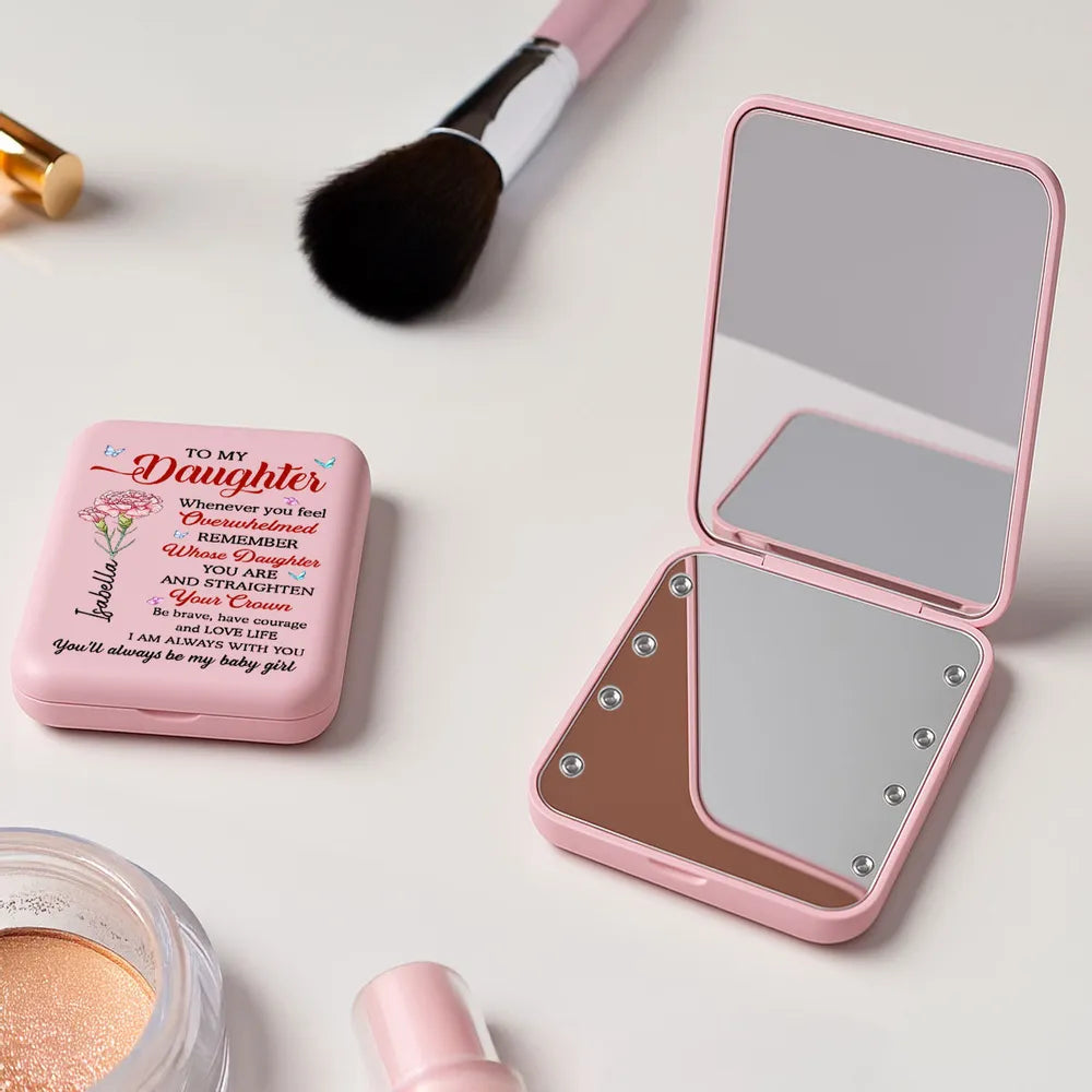 Personalized Compact Mirror for Daughter with Inspirational Message - Sentimental Gift Beauty Tools MagicInPrints