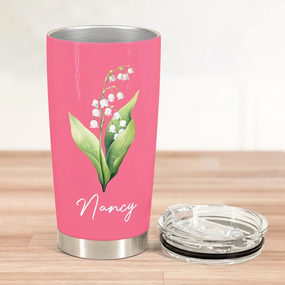 Personalized Floral Tumbler for Women - Custom Name Insulated Cup Cup MagicInPrints