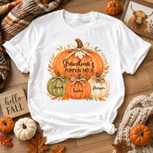 Load image into Gallery viewer, Personalized Classic Tee Watercolor Pumpkin Gift for Grandma
