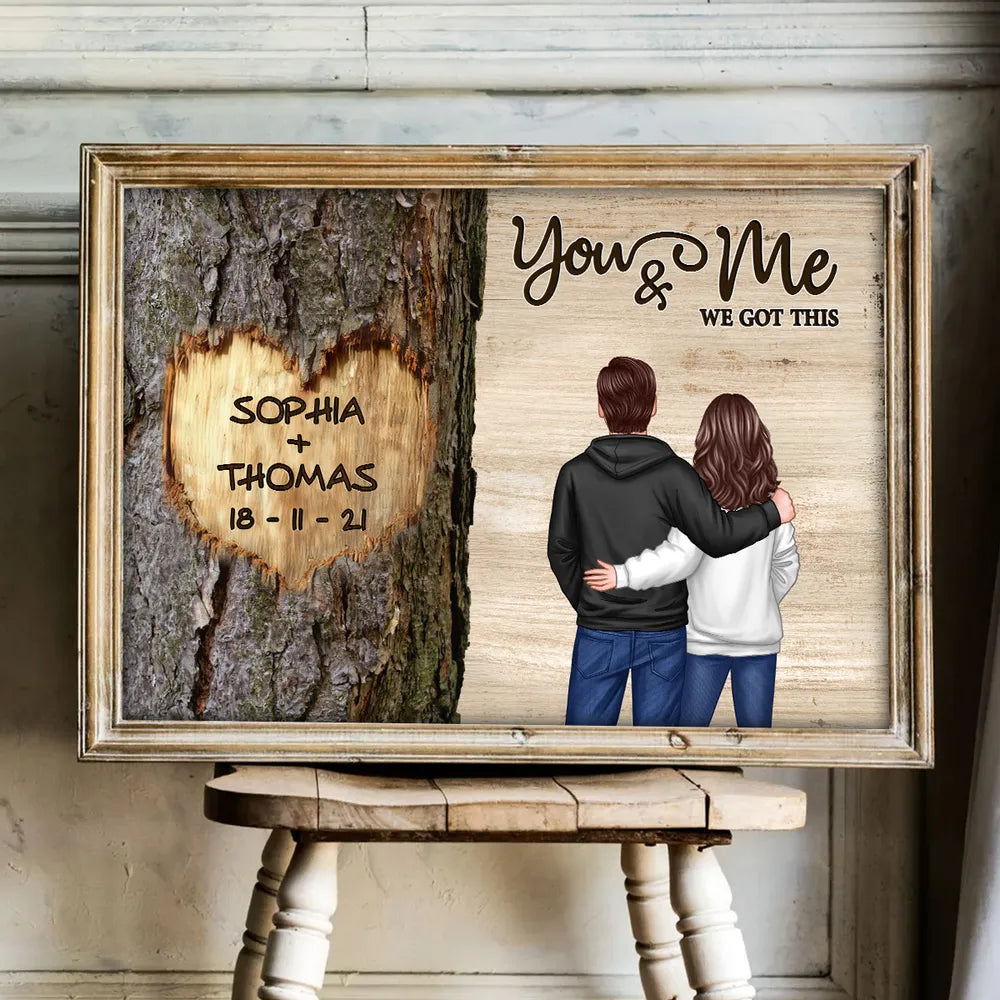 Personalized Couple Wall Art for Anniversaries - Romantic Custom Gift Poster or Canvas MagicInPrints