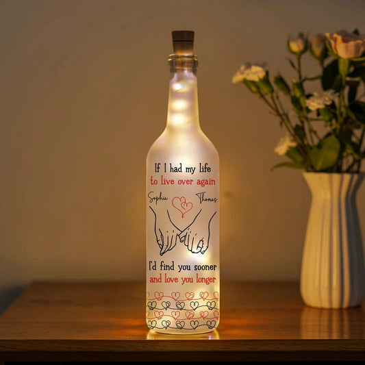 Personalized LED Wine Bottle Lamp for Couples - Romantic Anniversary Gift Lamp MagicInPrints