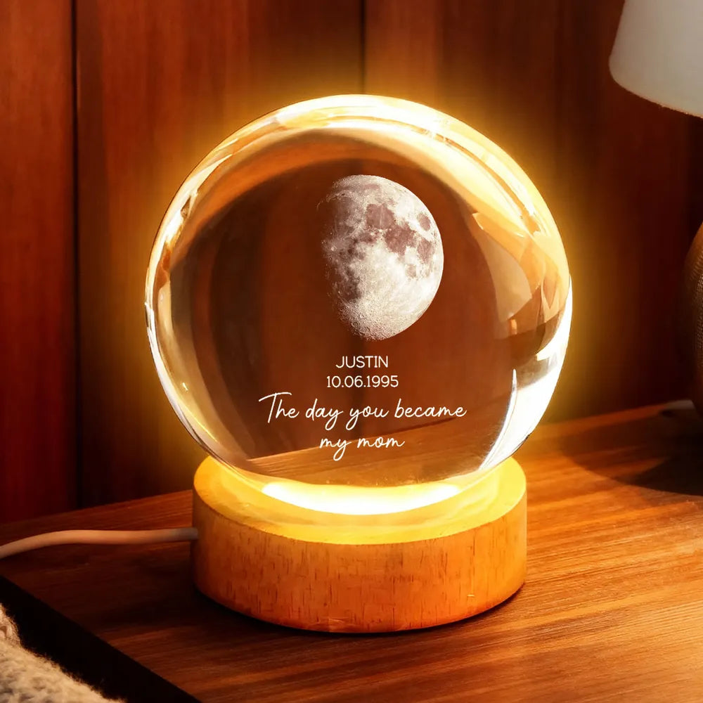 Personalized Moon Lamp for Mom - Custom Date and Message Gift Lamp MagicInPrints