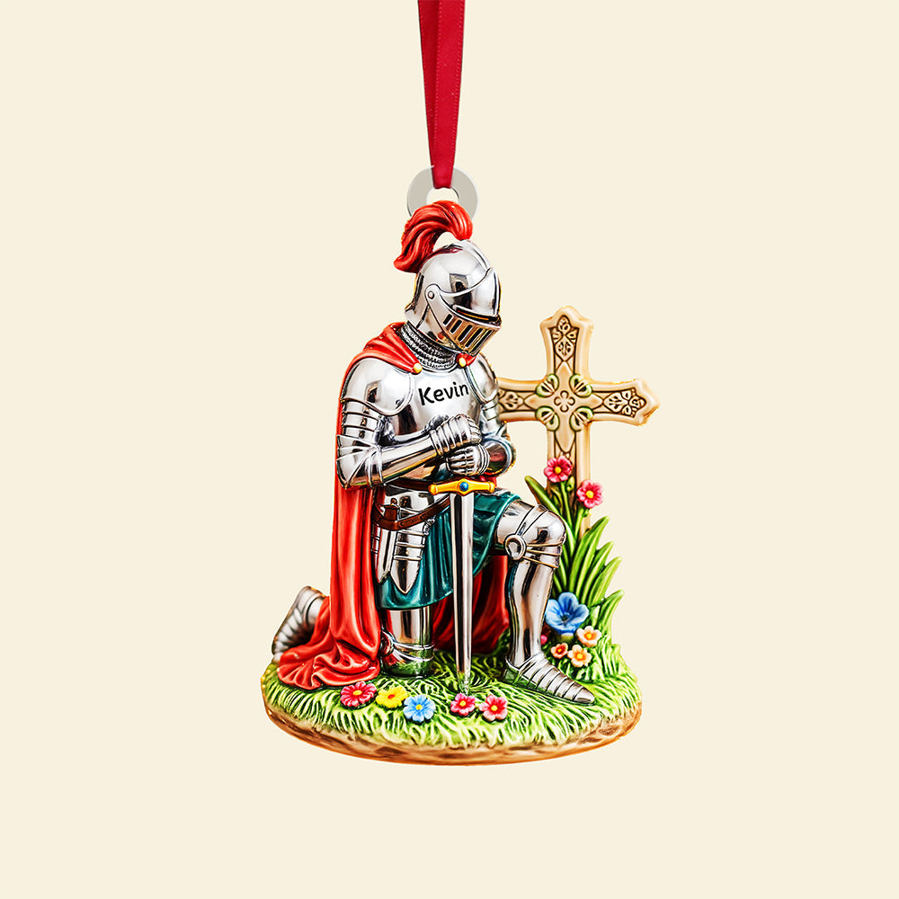 Kneeing Knight Ornament - Personalized Gifts For Christians Ornament MagicInPrints