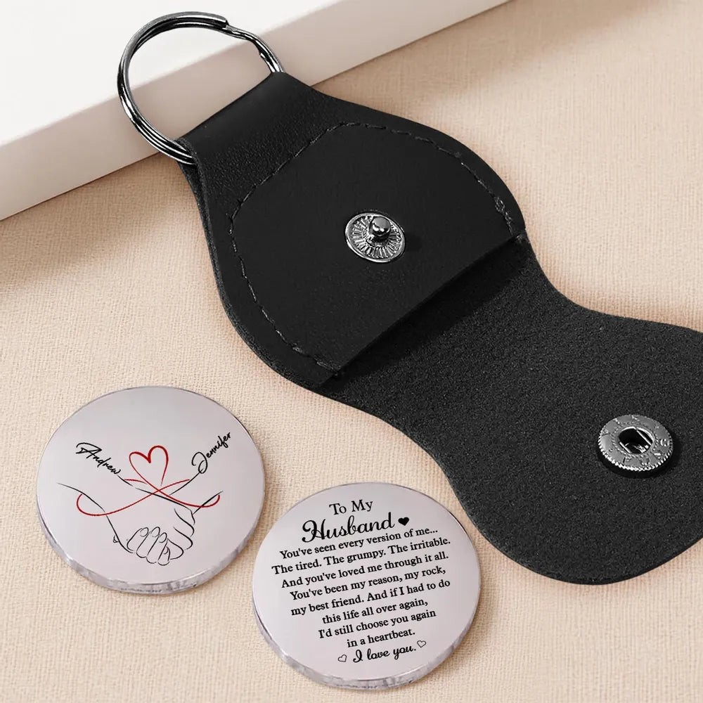 Personalized Keychain for Husband with Engraved Message - Anniversary Gift Keychain MagicInPrints