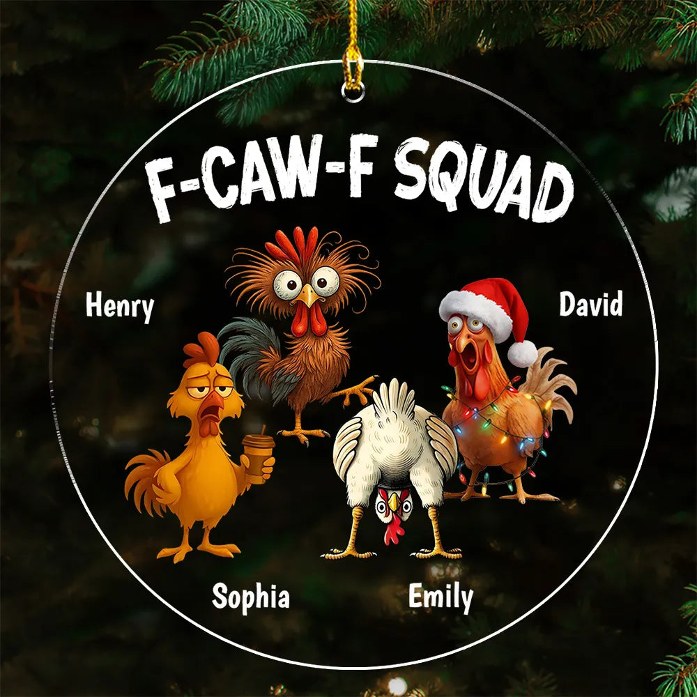 Personalized Chicken Squad Christmas Ornament - Funny Holiday Decor Ornament MagicInPrints