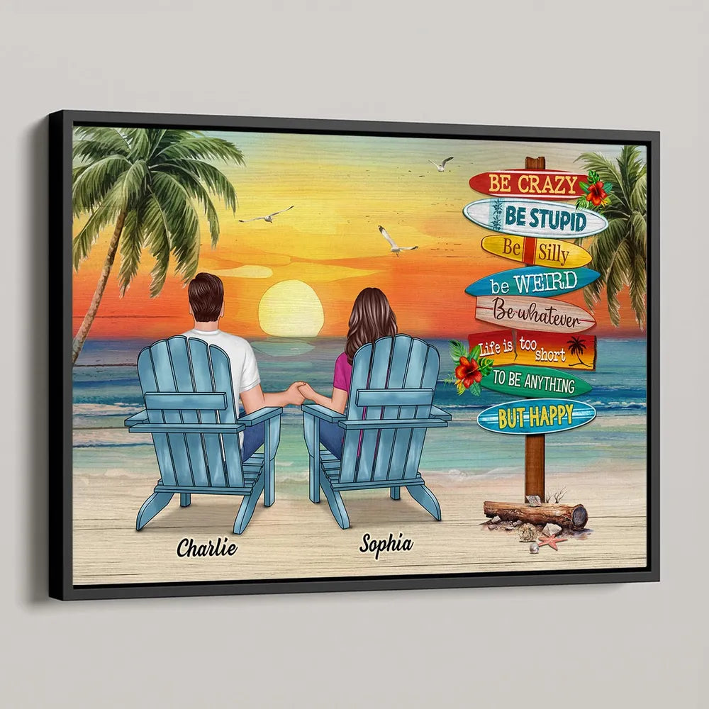 Personalized Couple Beach Sunset Canvas Art - Romantic Home Decor Poster or Canvas MagicInPrints