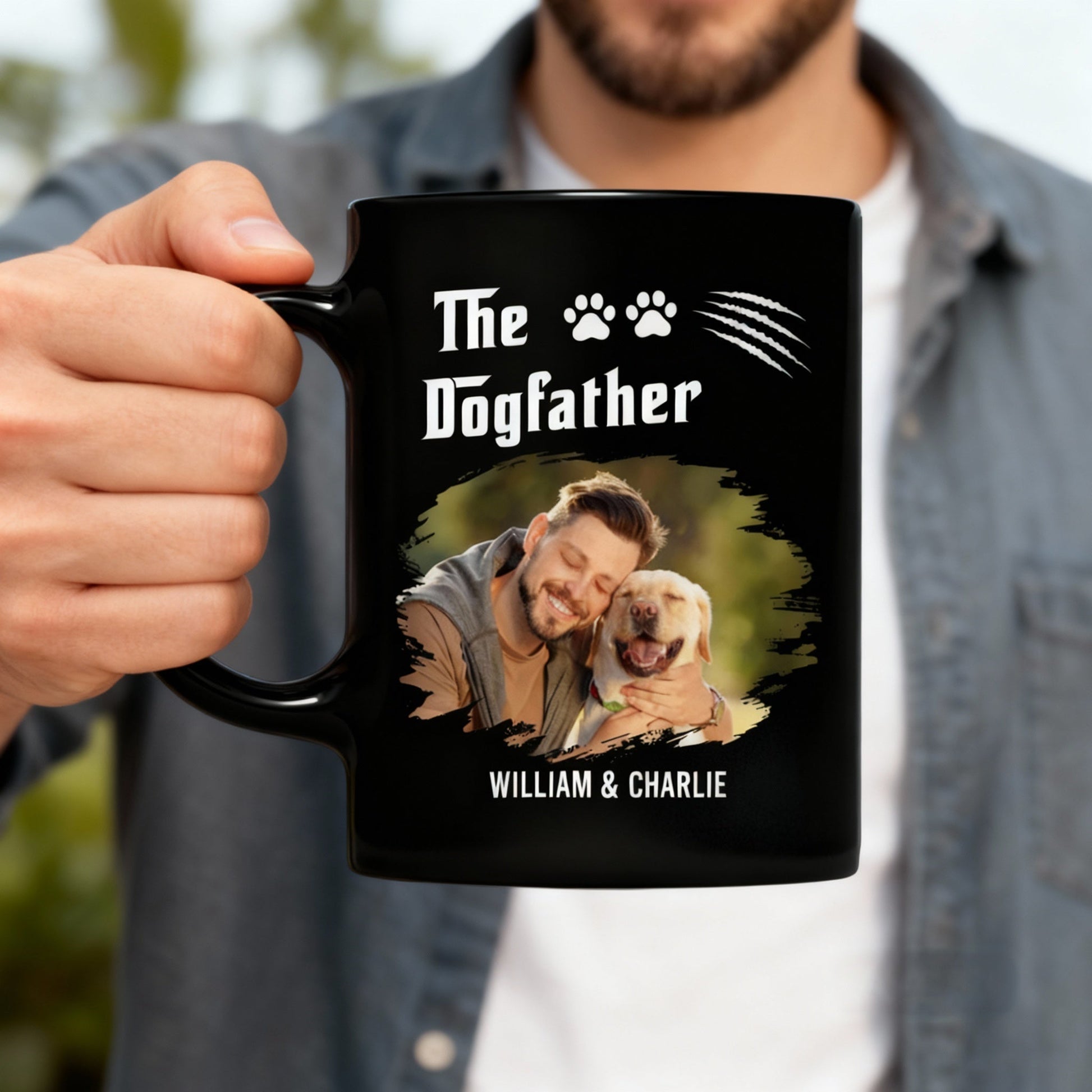 Personalized Dog Lover Mug for Men - The Dogfather Gift Cup MagicInPrints