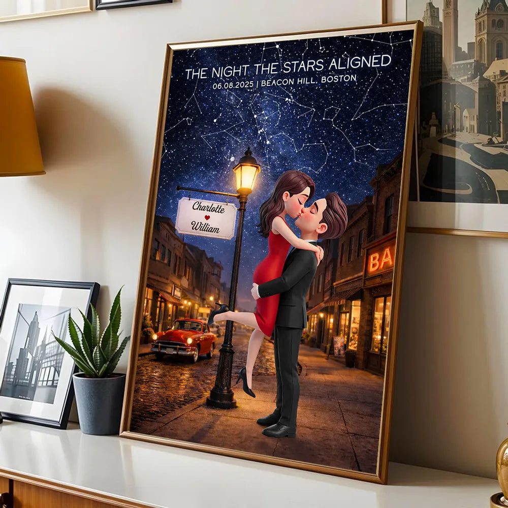 Personalized Romantic Night Sky Art Print for Couples - Anniversary Gift Poster or Canvas MagicInPrints