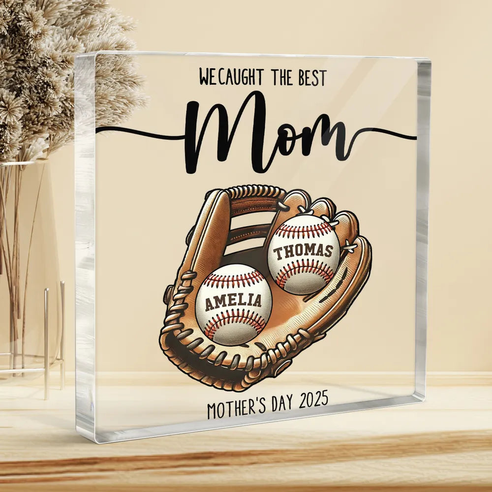 Personalized Baseball Mom Acrylic Block Gift - Mother's Day 2025 Plaque MagicInPrints