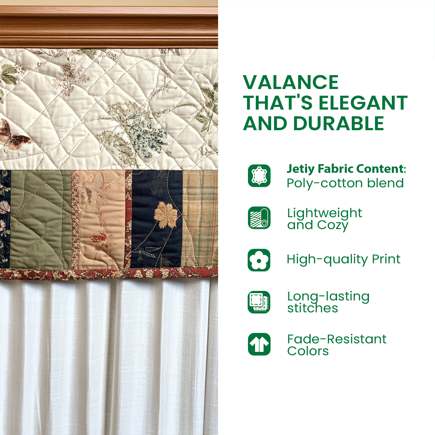 Bring Home the Magic of Nature – Personalized Quilted Valance – Gift for Nature Lovers Quilted Valance MagicInPrints