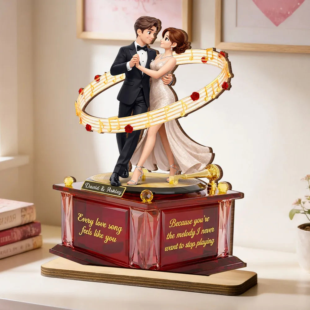 Personalized Romantic Couple Music Box for Lovers - Anniversary Gift Plaque MagicInPrints