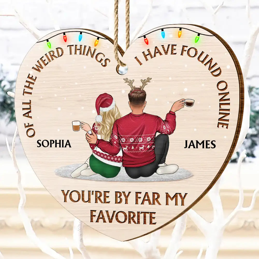 Personalized Heart-Shaped Christmas Ornament for Couples - Romantic Holiday Gift Ornament MagicInPrints
