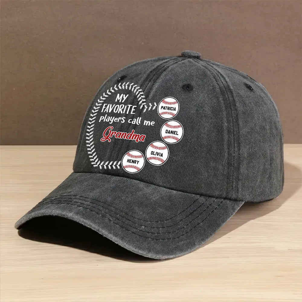 Custom Baseball Cap for Grandma with Personalized Names - Perfect Gift for Sports-Loving Grandmothers Hat MagicInPrints