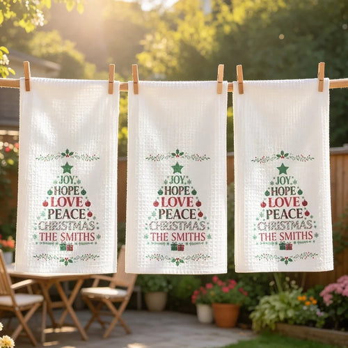 Personalized Kitchen Towel Christmas Gift for Mom Family