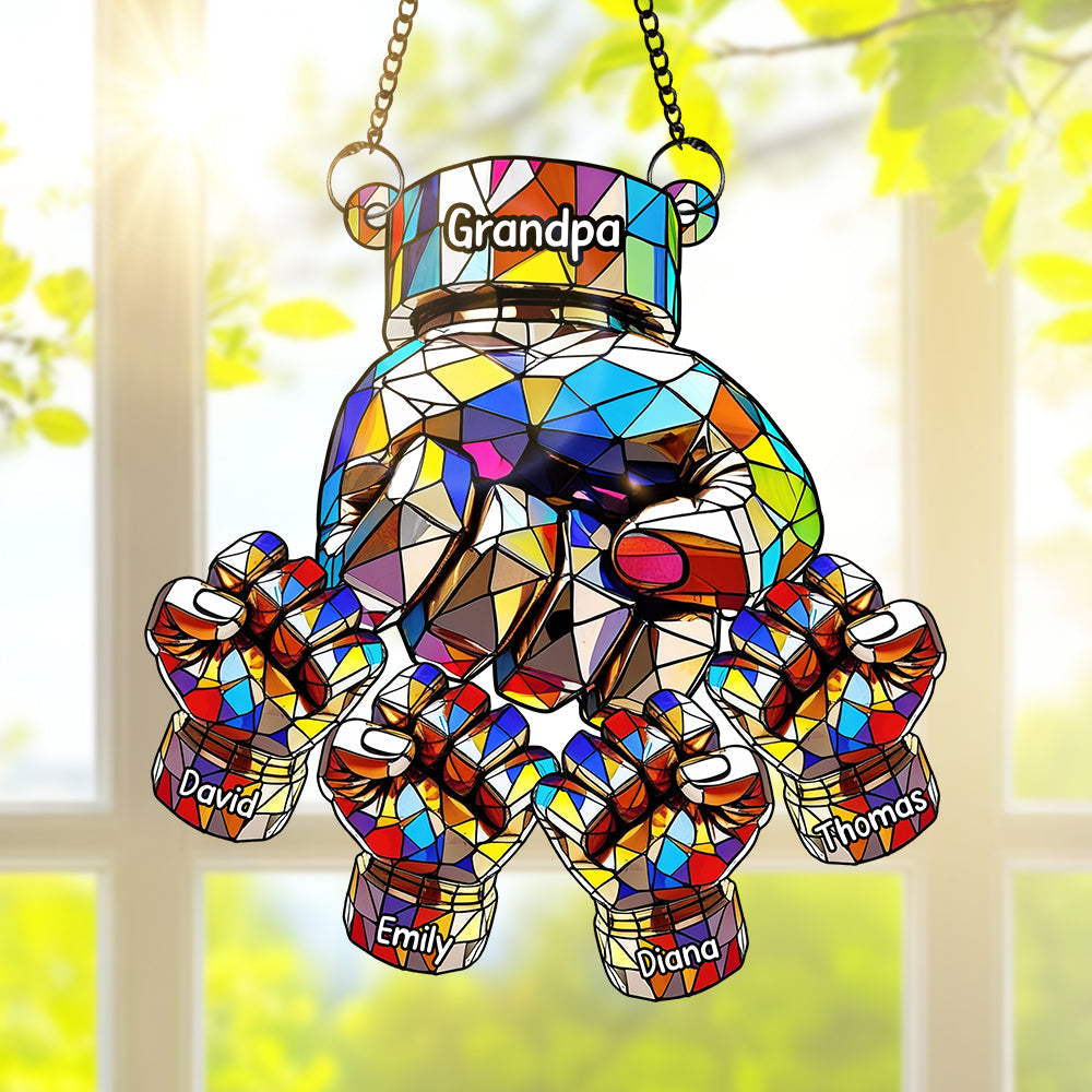 Fist Bump Suncatcher Ornament - Personalized Gifts For Grandpa Ornament MagicInPrints