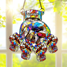 Load image into Gallery viewer, Fist Bump Suncatcher Ornament - A Personalized Gift for Grandpa Ornament PopCulturePrints
