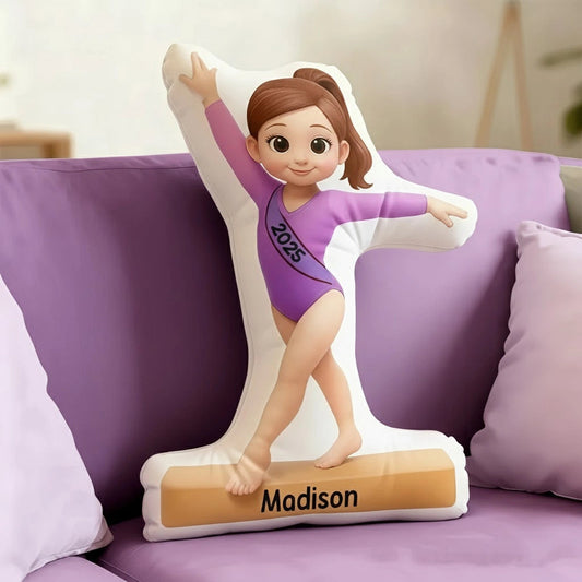 Personalized Gymnast Pillow for Kids - Custom Name & Year Gift Pillow MagicInPrints