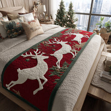 Load image into Gallery viewer, Celebrate Cozy Moments – Personalized Winter Dash Quilted Bed Runner – Gift for Home Decor Lovers Quilted Bed Runner MagicInPrints
