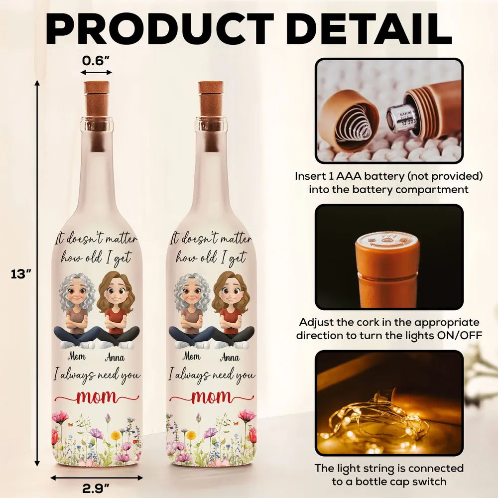 Personalized LED Wine Bottle Lamp for Mom - Sentimental Mother's Day Gift Lamp MagicInPrints