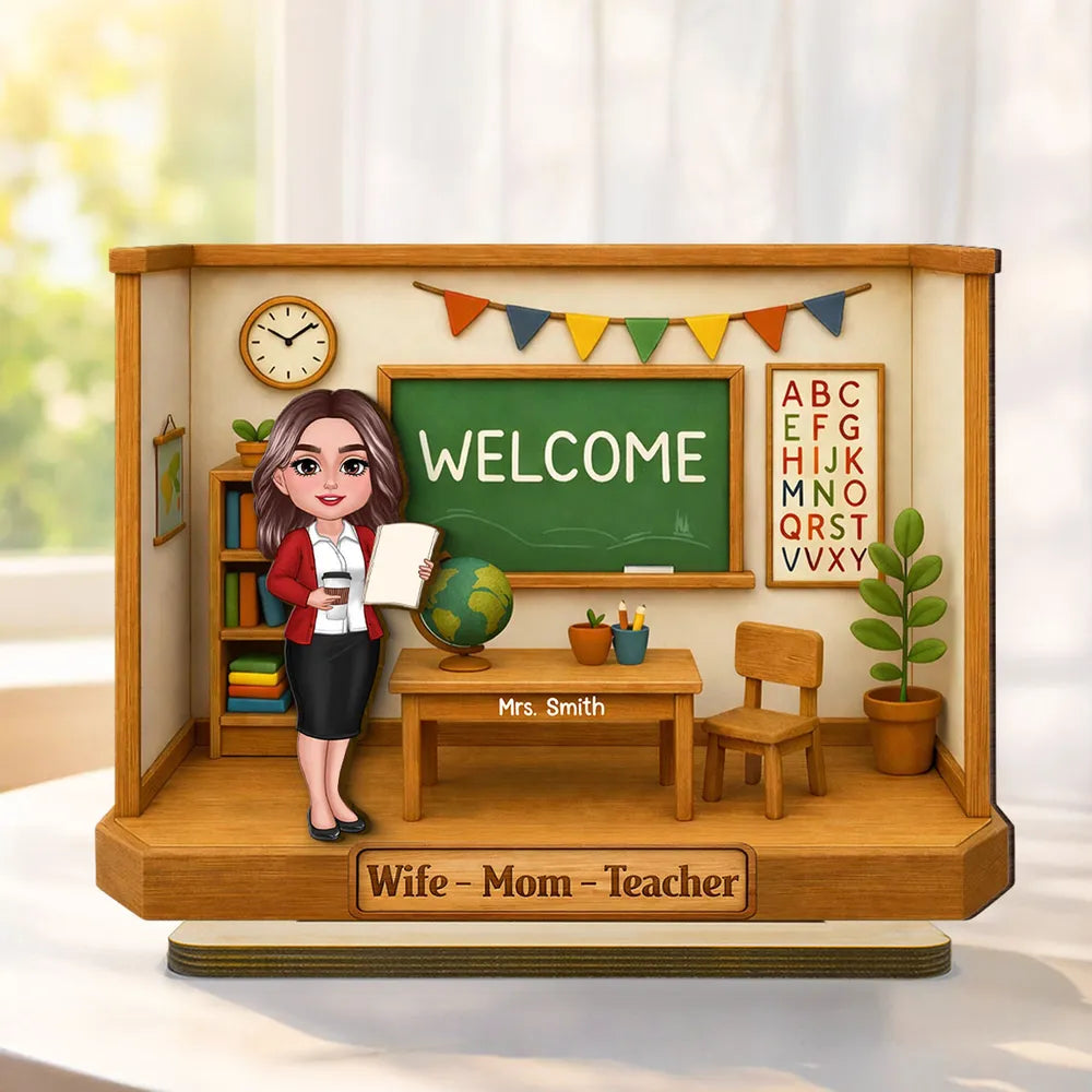 Personalized Teacher Desk Nameplate for Mom - Classroom Decor Gift Plaque MagicInPrints