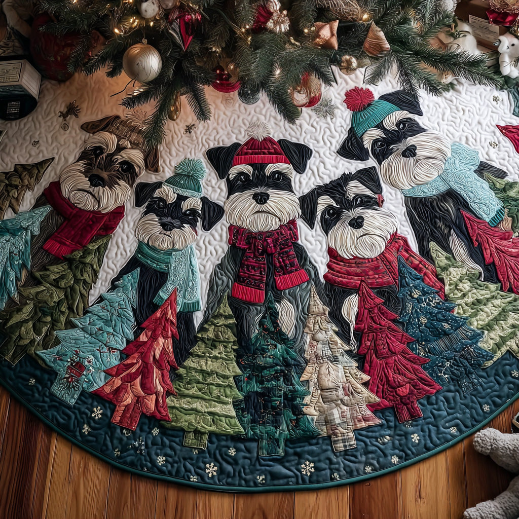 Celebrate the Joy of Pets – Personalized Quilted Christmas Tree Skirt – Gift for Dog Lovers Quilted Tree Skirt MagicInPrints
